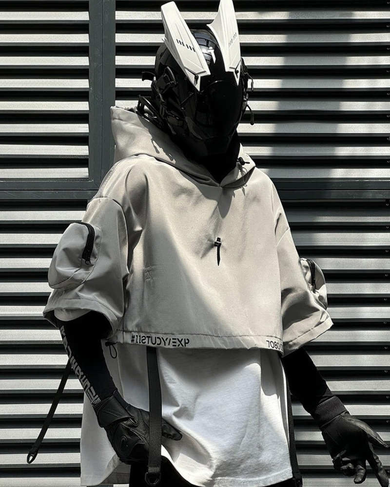 Chic Black Hooded Cape -  hooded cape - Stylish Black Hooded Cape for Outdoor Adventures - View 3