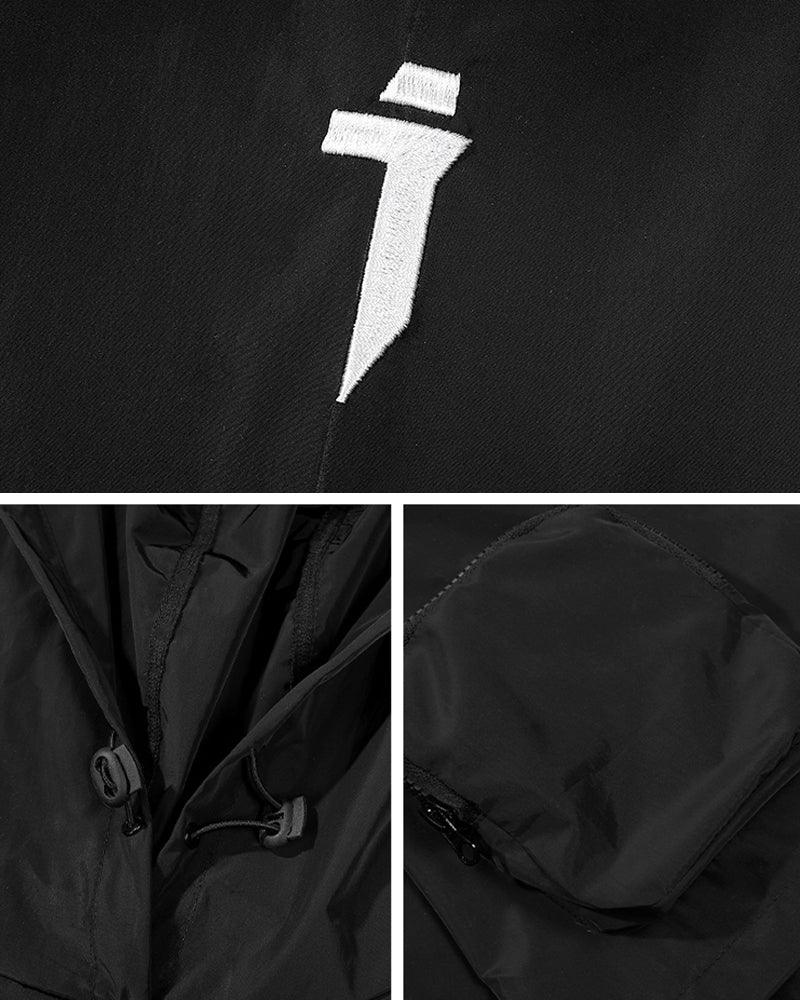 Chic Black Hooded Cape -  urban exploration cape - Stylish Black Hooded Cape for Outdoor Adventures - View 13