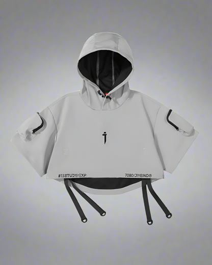 Chic Black Hooded Cape -  outdoor cape - Stylish Black Hooded Cape for Outdoor Adventures - View 11