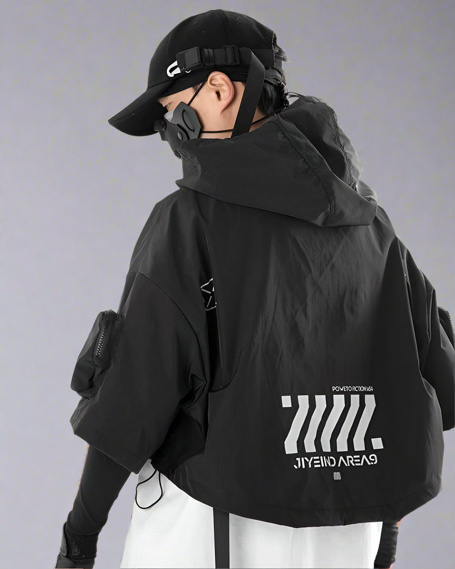 Chic Black Hooded Cape - lightweight outdoor cape - Stylish Black Hooded Cape for Outdoor Adventures - View 9