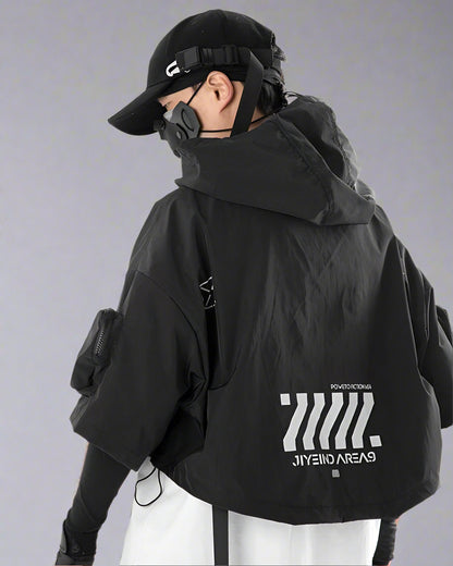 Chic Black Hooded Cape - lightweight outdoor cape - Stylish Black Hooded Cape for Outdoor Adventures - View 9