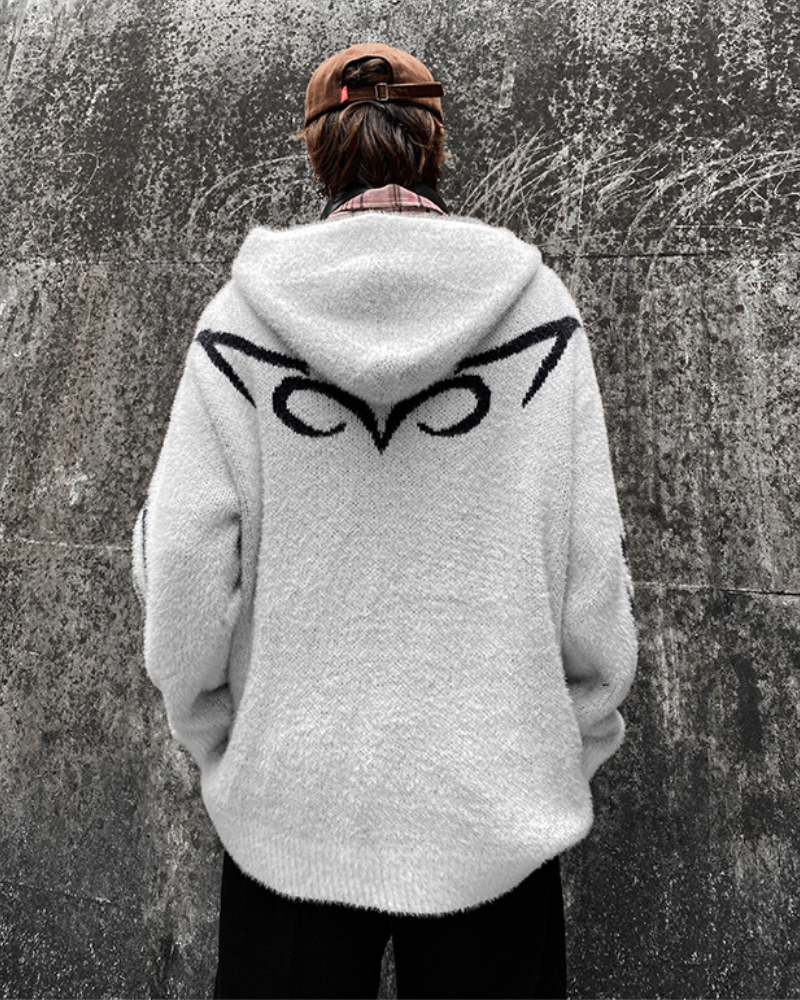 Chic Black Hoodie Cardigan - techwear-inspired cardigan - Versatile Black Hoodie Cardigan for Comfort & Style - View 3