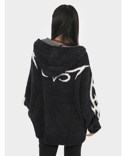 Chic Black Hoodie Cardigan -  women's streetwear - Versatile Black Hoodie Cardigan for Comfort & Style - View 10
