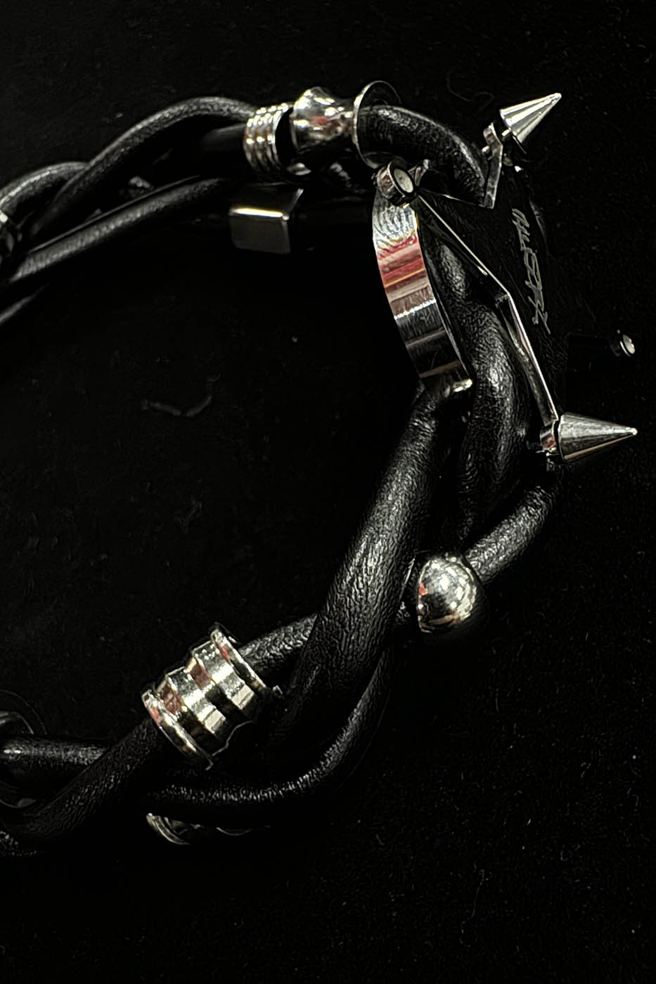 Chic Braided Star Leather Bracelet -  fashion jewelry - Stylish Braided Leather Bracelet with Four-Point Star - View 9