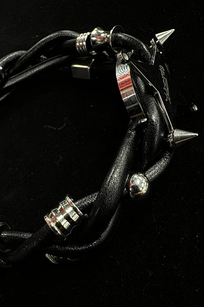 Chic Braided Star Leather Bracelet -  fashion jewelry - Stylish Braided Leather Bracelet with Four-Point Star - View 9