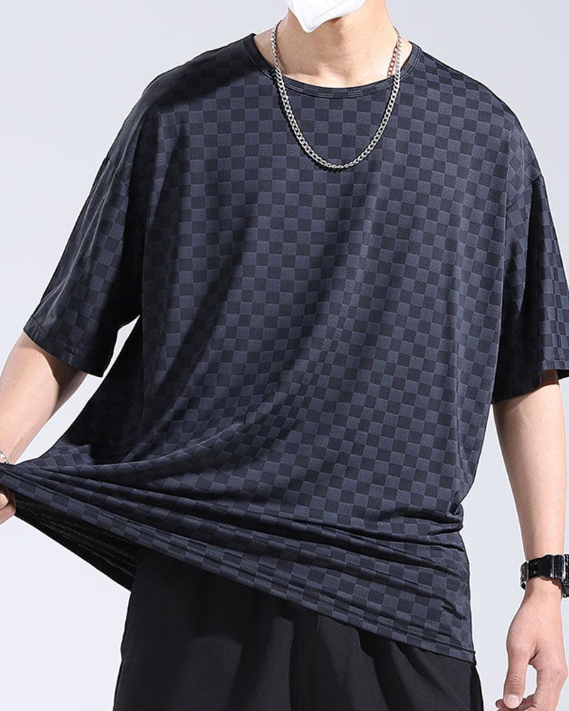 Chic Checkerboard Summer Tee - lightweight techwear t-shirt - Chic Checkerboard Summer Tee - Lightweight & Breathable - View 2
