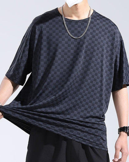 Chic Checkerboard Summer Tee - lightweight techwear t-shirt - Chic Checkerboard Summer Tee - Lightweight & Breathable - View 2