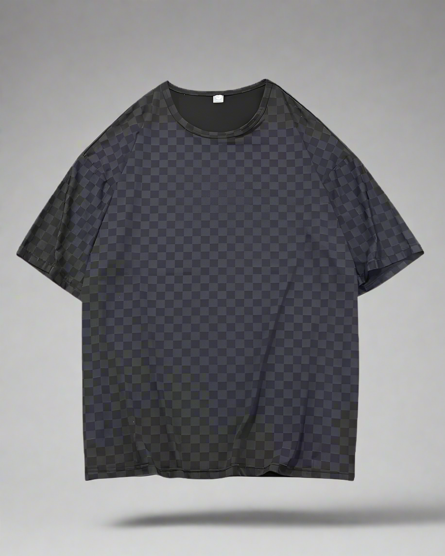 Chic Checkerboard Summer Tee - checkerboard - Chic Checkerboard Summer Tee - Lightweight & Breathable - Main view
