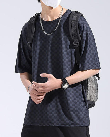 Chic Checkerboard Summer Tee -  cool fabric - Chic Checkerboard Summer Tee - Lightweight & Breathable - View 6