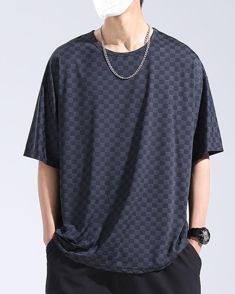 Chic Checkerboard Summer Tee -  lightweight t-shirt - Chic Checkerboard Summer Tee - Lightweight & Breathable - View 7