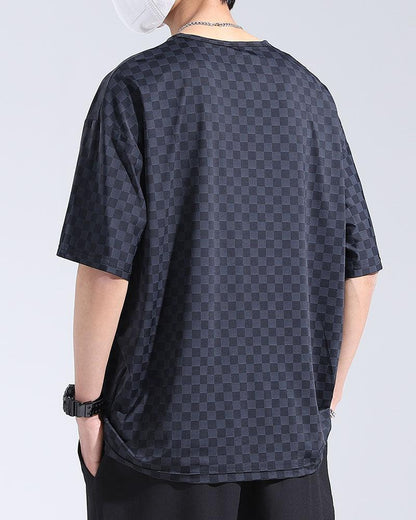 Chic Checkerboard Summer Tee - Summer Techwear - Chic Checkerboard Summer Tee - Lightweight & Breathable - View 4