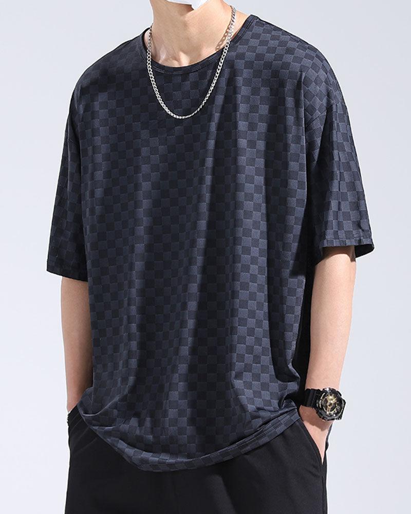 Chic Checkerboard Summer Tee -  comfortable summer wear - Chic Checkerboard Summer Tee - Lightweight & Breathable - View 5