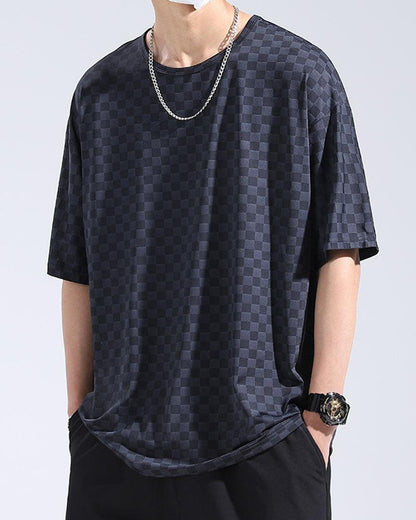 Chic Checkerboard Summer Tee -  comfortable summer wear - Chic Checkerboard Summer Tee - Lightweight & Breathable - View 5