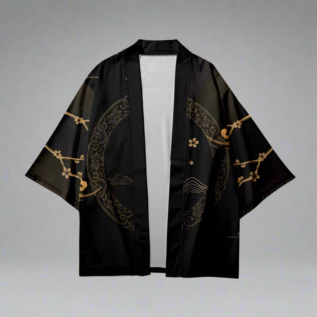 Chic Circle Print Kimono - japanese kimono - Chic Circle Print Kimono Cardigan for Elegant Layering - Main view
