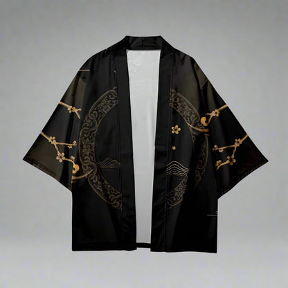 Chic Circle Print Kimono - japanese kimono - Chic Circle Print Kimono Cardigan for Elegant Layering - Main view