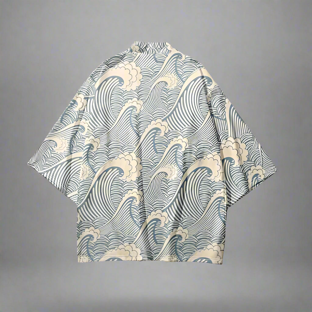 Chic Coastal Wave Kimono - stylish kimono - Stylish Coastal Wave Kimono Cardigan for All Sizes - View 2