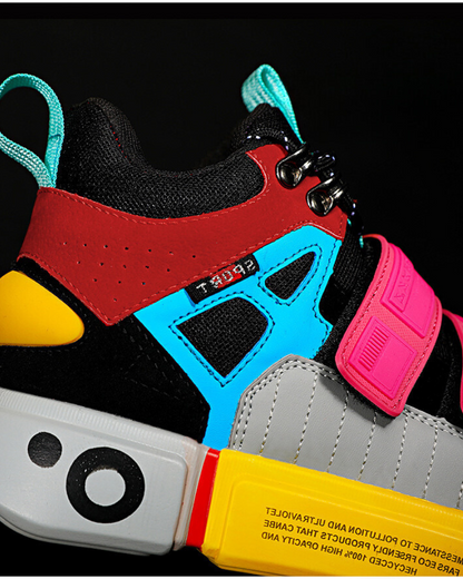 Chic Color Block Unisex Sneakers -  stylish footwear for outfits - Chic Color Block Unisex Sneakers for Modern Style - View 13