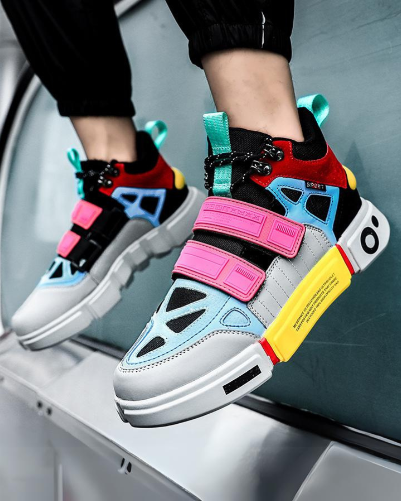 Chic Color Block Unisex Sneakers - unisex sneakers - Chic Color Block Unisex Sneakers for Modern Style - View 9