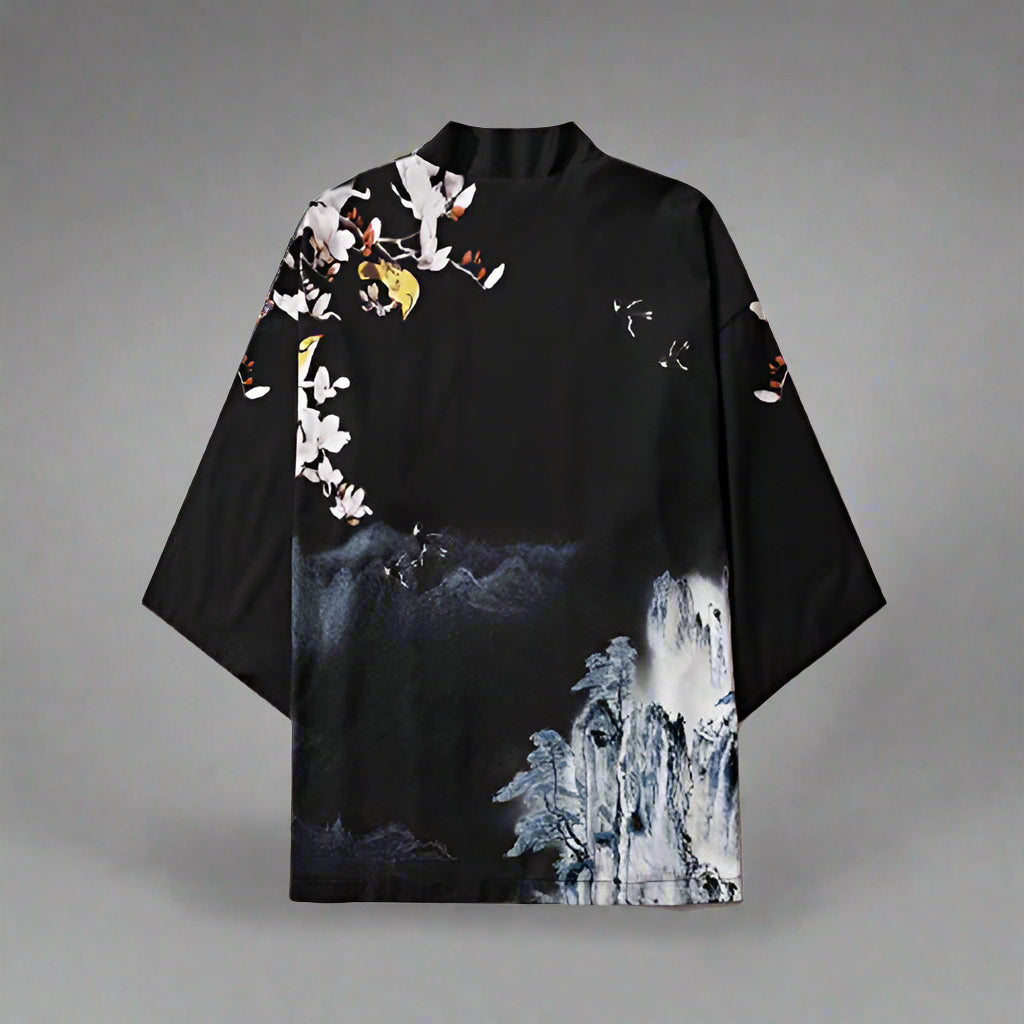 Chic Contemporary Haori -  cardigan - Elegant Floral Print Haori Cardigan for All Occasions - View 3