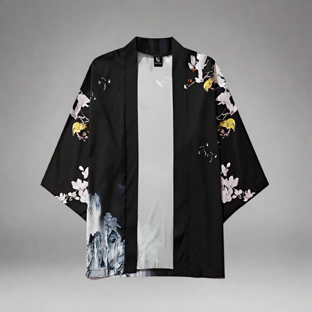 Chic Contemporary Haori - haori - Elegant Floral Print Haori Cardigan for All Occasions - Main view