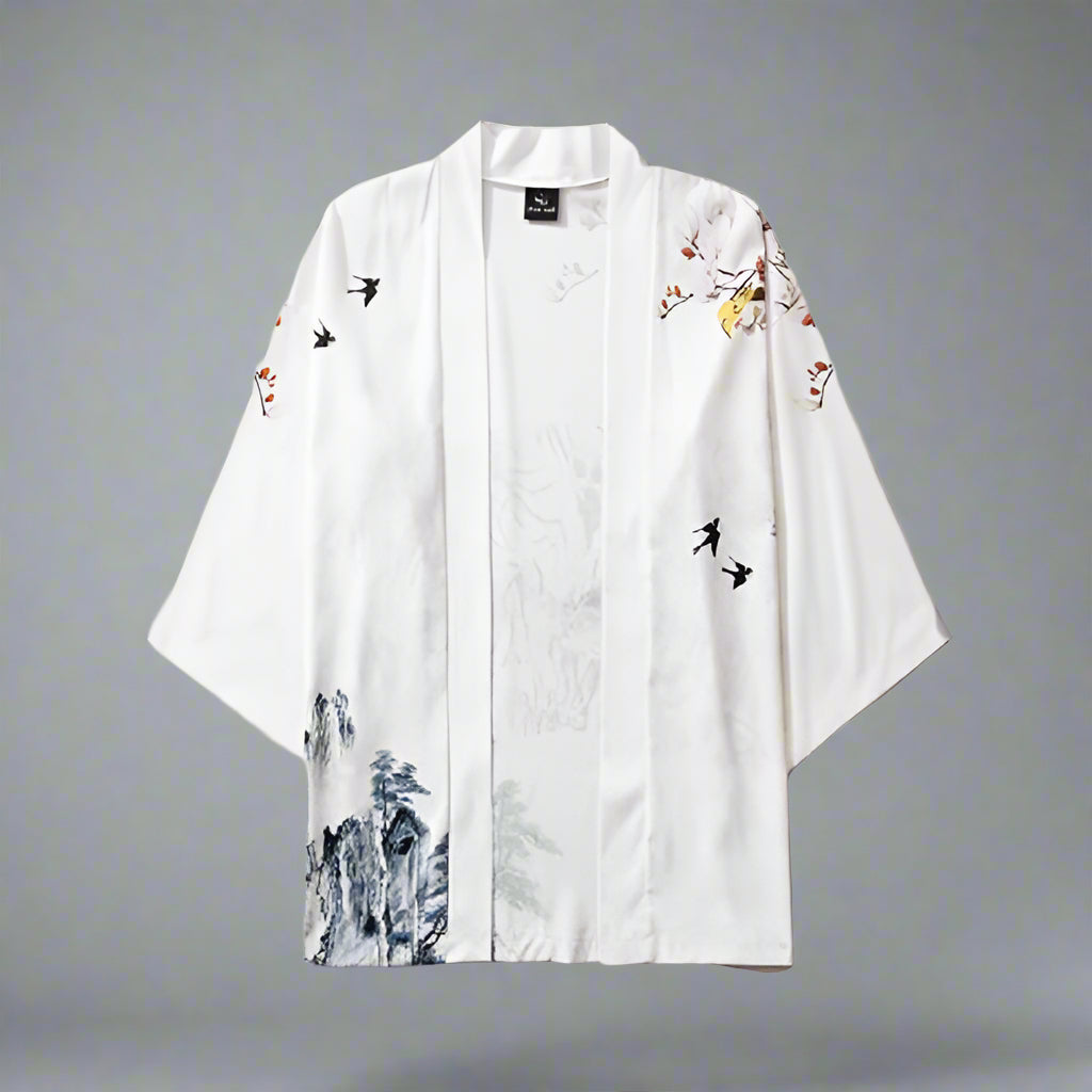 Chic Contemporary Haori - traditional kimono cardigan - Elegant Floral Print Haori Cardigan for All Occasions - View 2