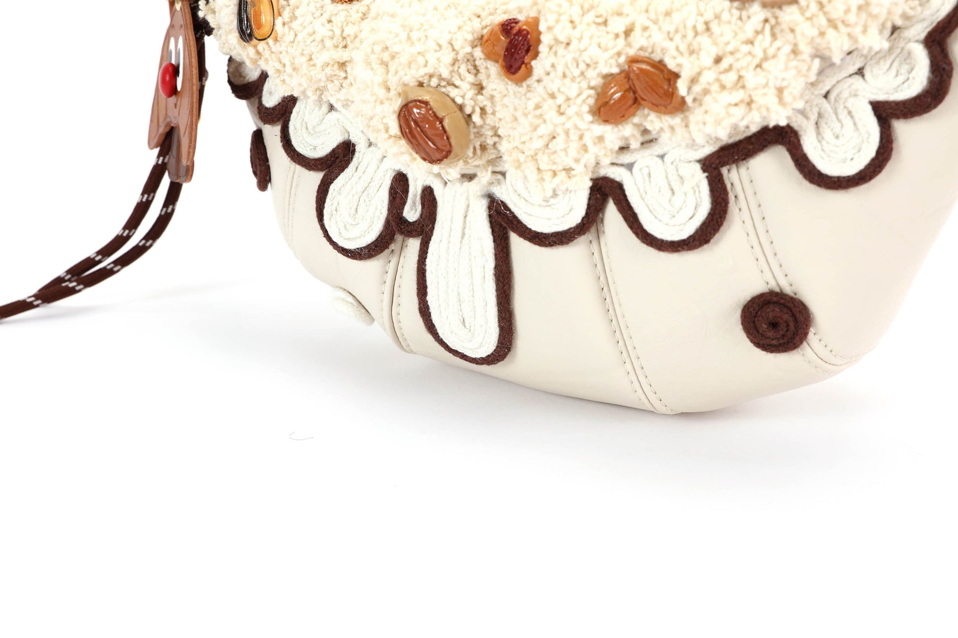 Chic Cream Croissant Shoulder Bag - cream bag - Stylish Cream Croissant Shoulder Bag with Appliqués - View 15
