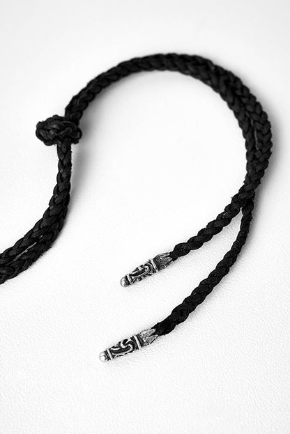 Chic Cross-Star Braided Necklace -  adjustable length necklace - Artisan Braided Necklace with Oxidized Cross-Star Pendant - View 10