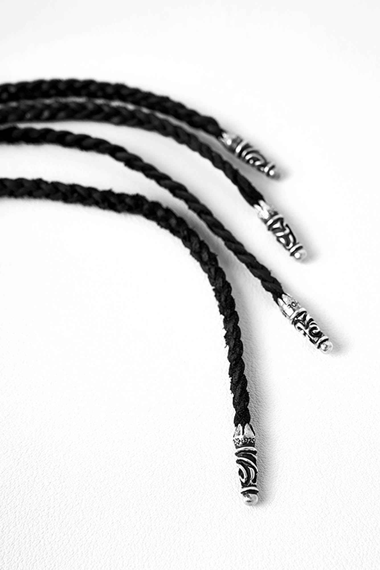 Chic Cross-Star Braided Necklace -  adjustable necklace - Artisan Braided Necklace with Oxidized Cross-Star Pendant - View 11