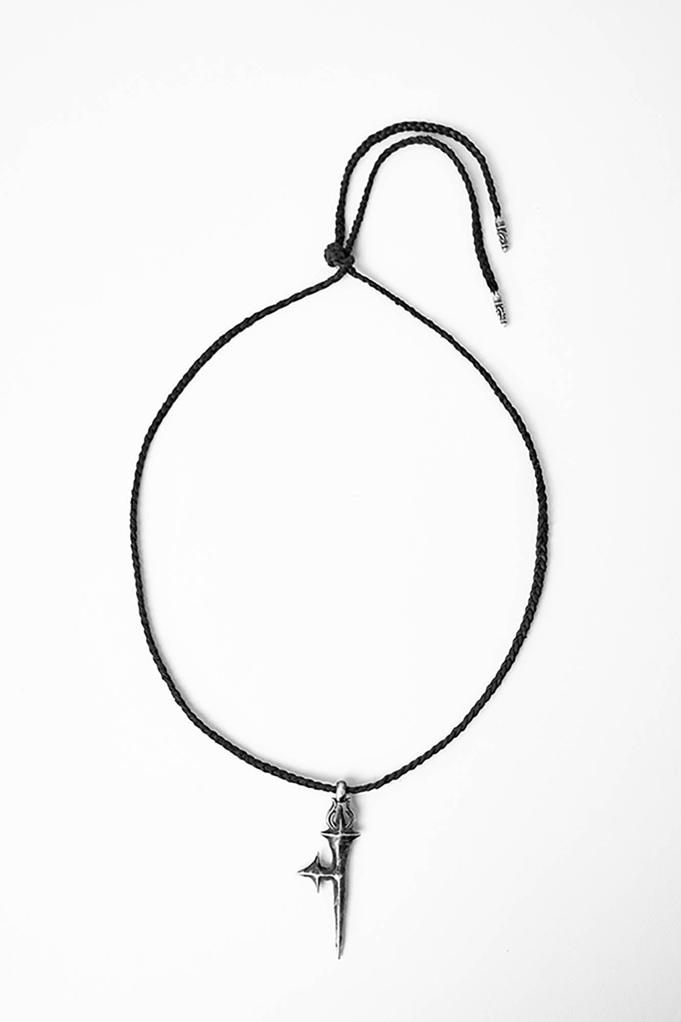 Chic Cross-Star Braided Necklace -  cross-star pendant - Artisan Braided Necklace with Oxidized Cross-Star Pendant - View 12