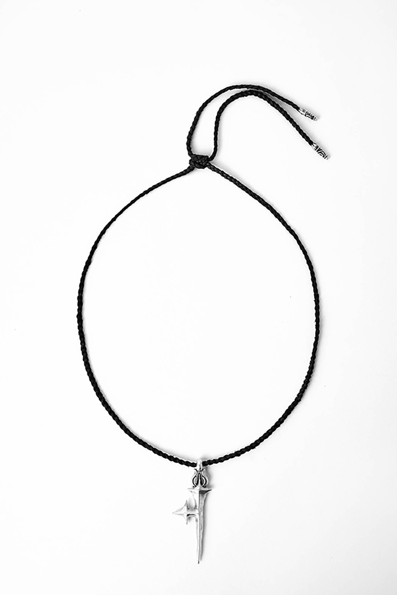 Chic Cross-Star Braided Necklace -  hand-braided - Artisan Braided Necklace with Oxidized Cross-Star Pendant - View 13