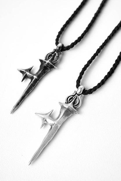 Chic Cross-Star Braided Necklace -  silver-tone pendant - Artisan Braided Necklace with Oxidized Cross-Star Pendant - View 7