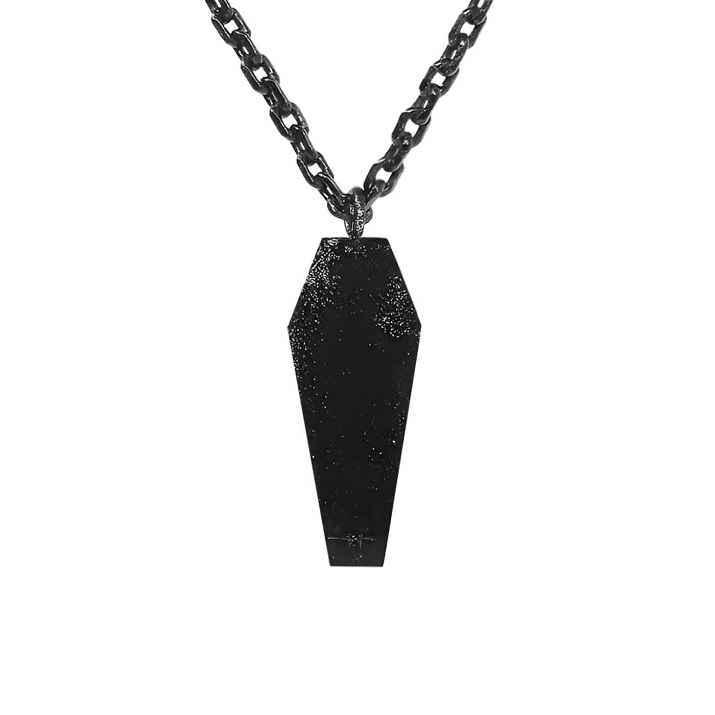 Chic Distressed Coffin Pendant - gothic aesthetics necklace - Gothic Distressed Coffin Pendant Necklace for Bold Style - View 2