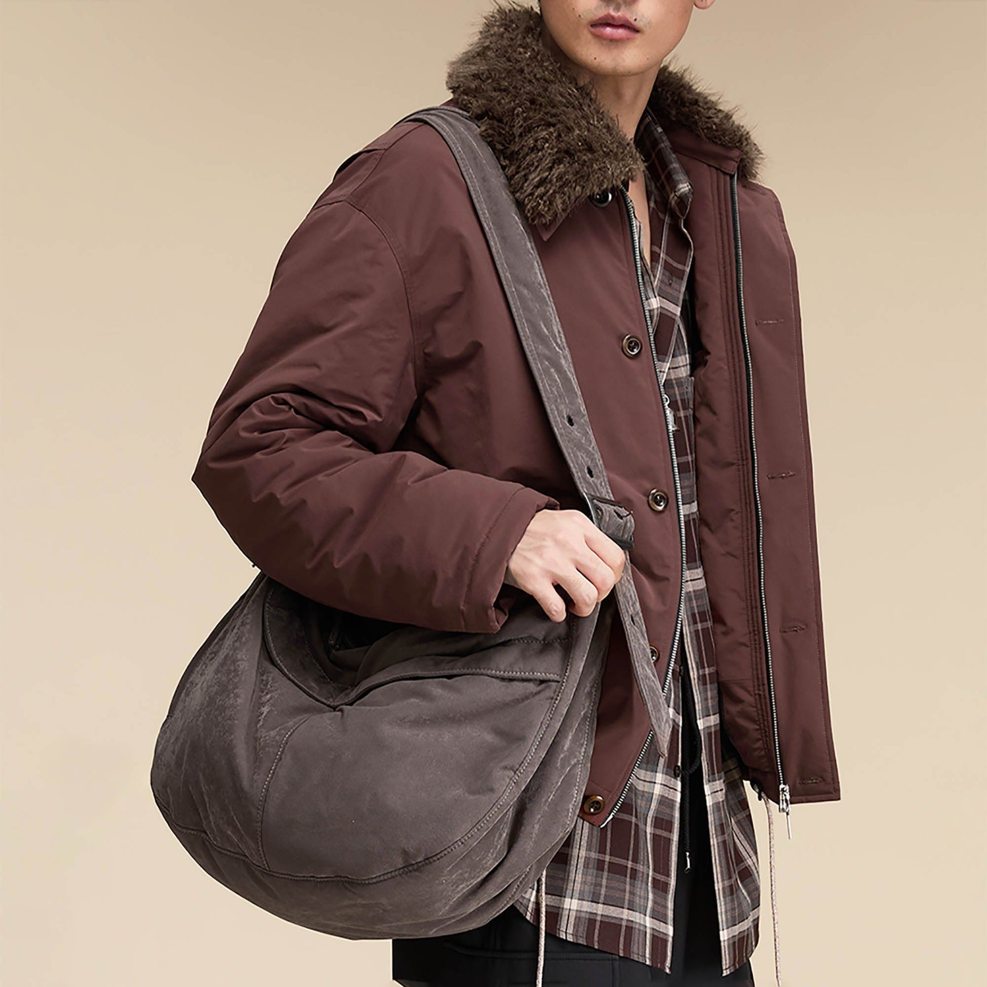 Chic Distressed Velvet Hobo Bag - New Arrivals - Stylish Distressed Velvet Hobo Bag for Everyday Use - Main view