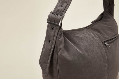 Chic Distressed Velvet Hobo Bag -  spacious hobo bag - Stylish Distressed Velvet Hobo Bag for Everyday Use - View 7