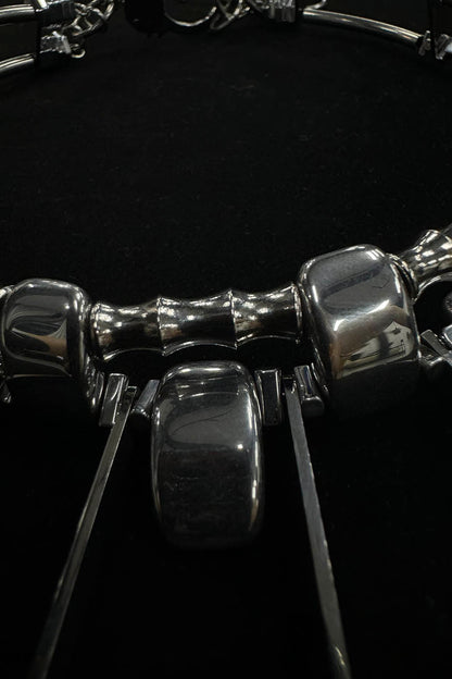 Chic Double-Strand Spiked Necklace - futuristic design necklace - Double-Strand Spiked Necklace for a Bold Statement - View 8