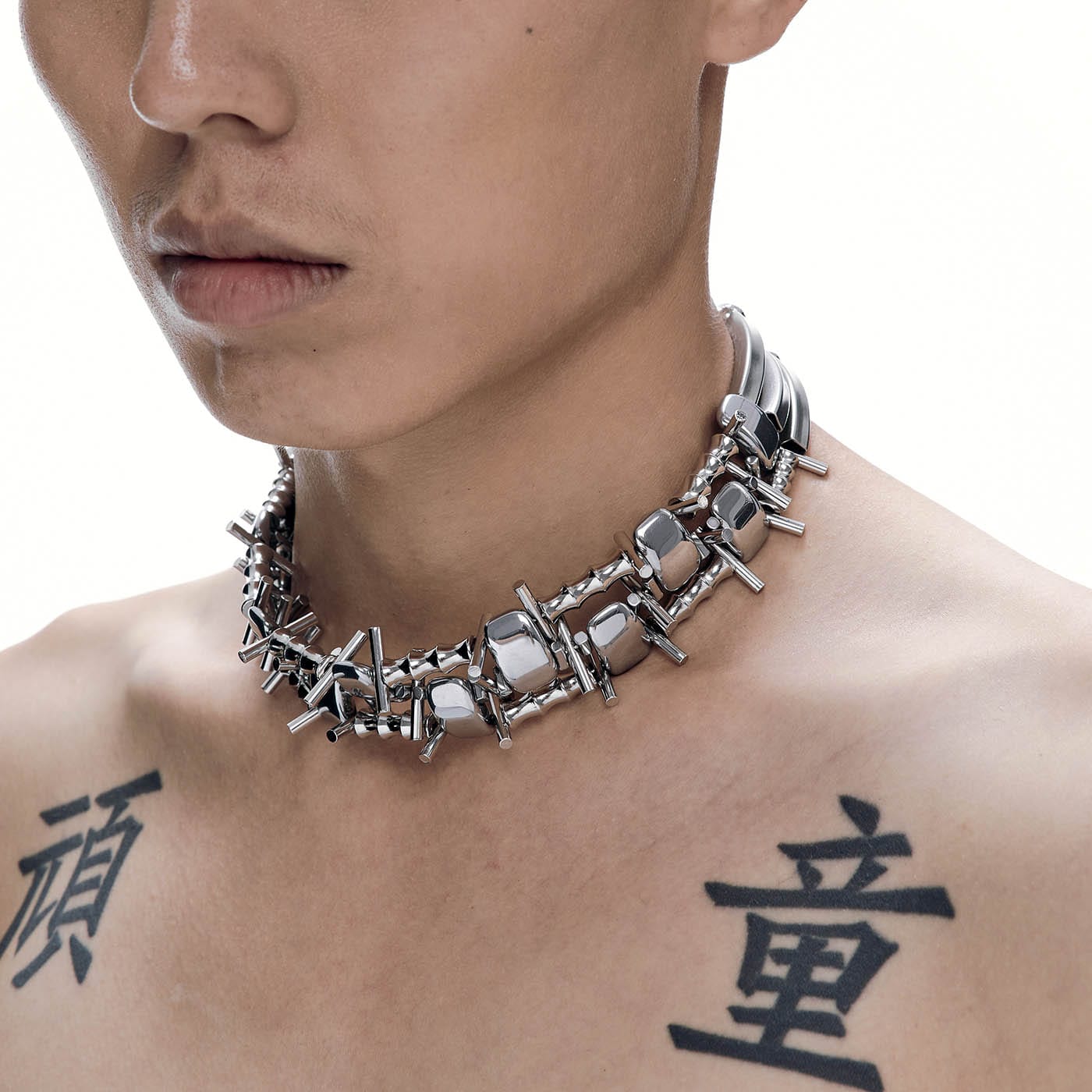 Chic Double-Strand Thorn Choker - stylish choker - Avant-Garde Double-Strand Thorn Choker for Bold Style - Main view