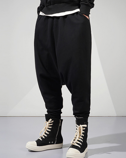Chic Drop-Crotch Hakama Trousers -  comfortable trousers - Chic Drop-Crotch Hakama Trousers for Urban Style - View 3