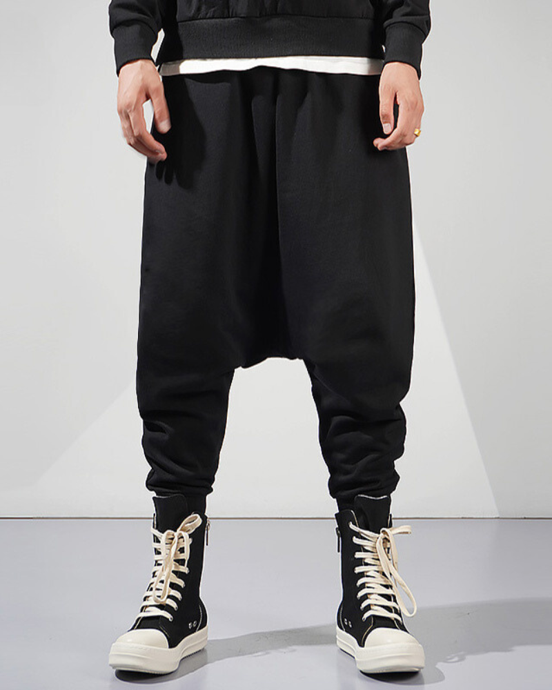 Chic Drop-Crotch Hakama Trousers -  drop-crotch pants - Chic Drop-Crotch Hakama Trousers for Urban Style - View 4