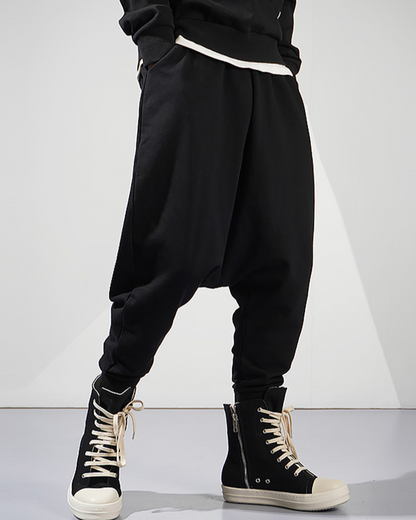 Chic Drop-Crotch Hakama Trousers -  loose fit - Chic Drop-Crotch Hakama Trousers for Urban Style - View 5