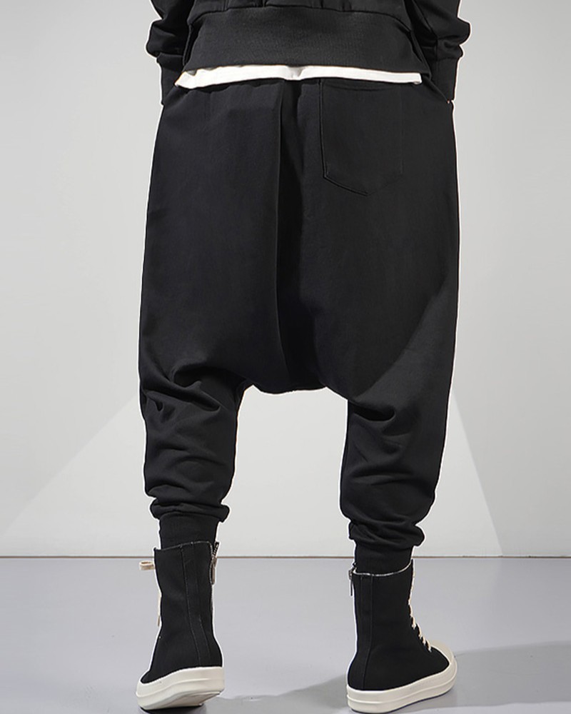 Chic Drop-Crotch Hakama Trousers -  samurai style - Chic Drop-Crotch Hakama Trousers for Urban Style - View 6