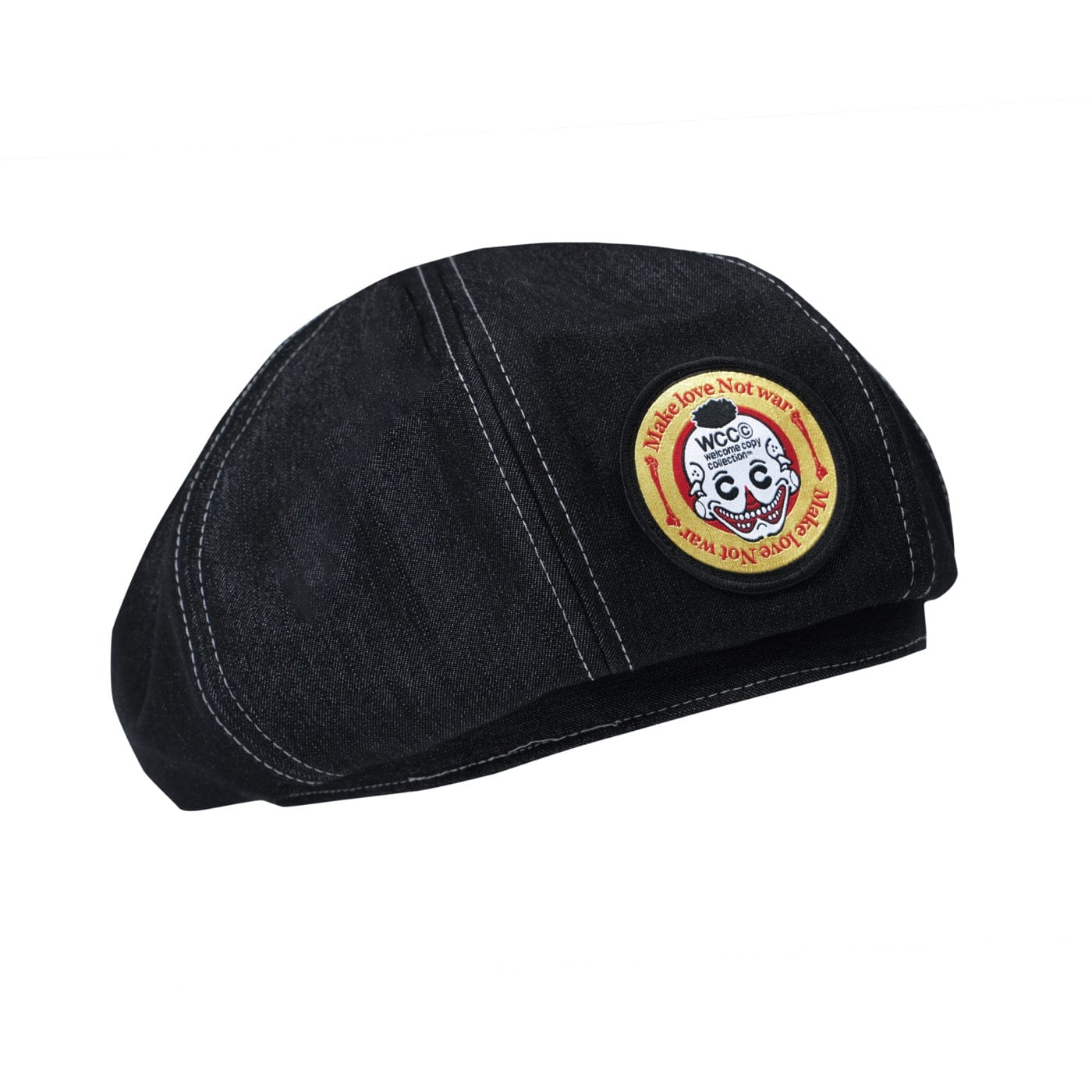 Chic Embroidered Denim Beret -  bold design - Chic Embroidered Denim Beret for Unique Style - View 10