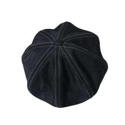 Chic Embroidered Denim Beret -  comfortable fashion accessory - Chic Embroidered Denim Beret for Unique Style - View 11