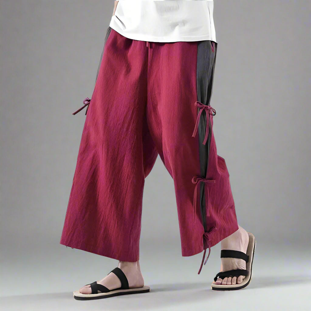 Chic Everyday Hakama Pants -  asian fit pants - Chic Hakama Pants for Effortless Everyday Style - View 3