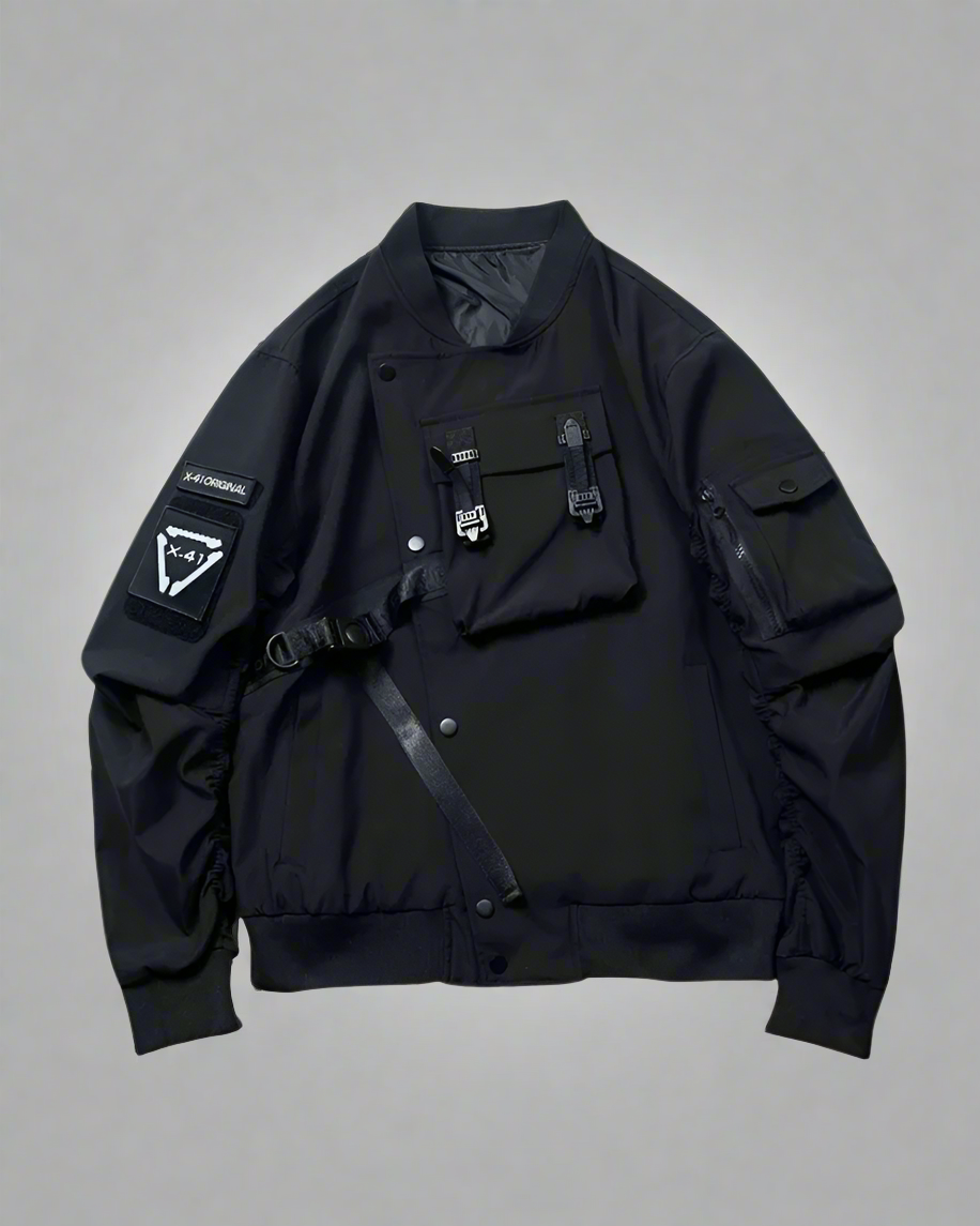 Chic Futuristic Bomber -  polyester cotton blend - Chic Futuristic Bomber Jacket for Modern Style - View 5