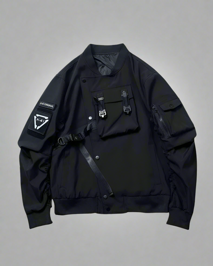 Chic Futuristic Bomber -  polyester cotton blend - Chic Futuristic Bomber Jacket for Modern Style - View 5