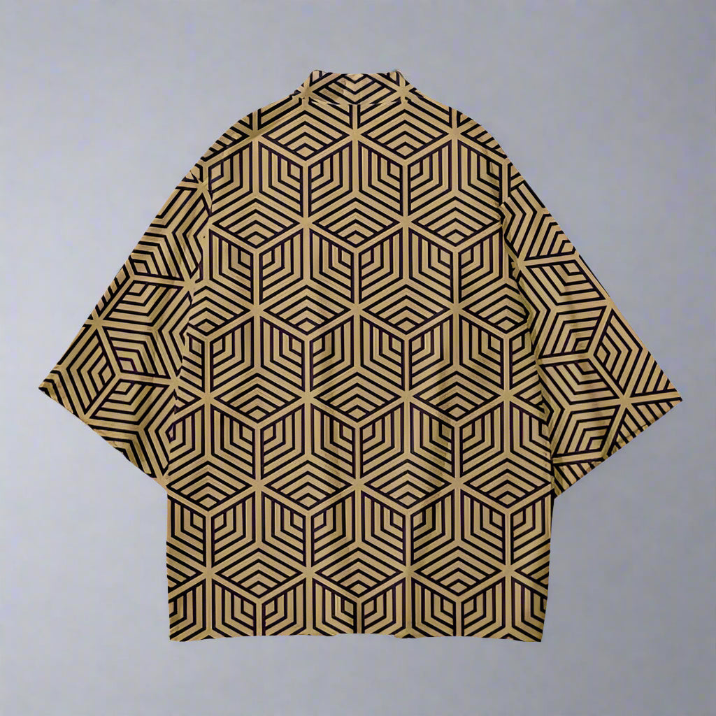 Chic Geometric Haori Jacket -  geometric pattern - Chic Geometric Haori Jacket for Effortless Style - View 4