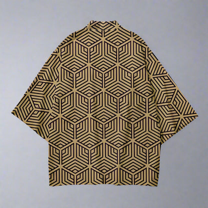 Chic Geometric Haori Jacket -  geometric pattern - Chic Geometric Haori Jacket for Effortless Style - View 4