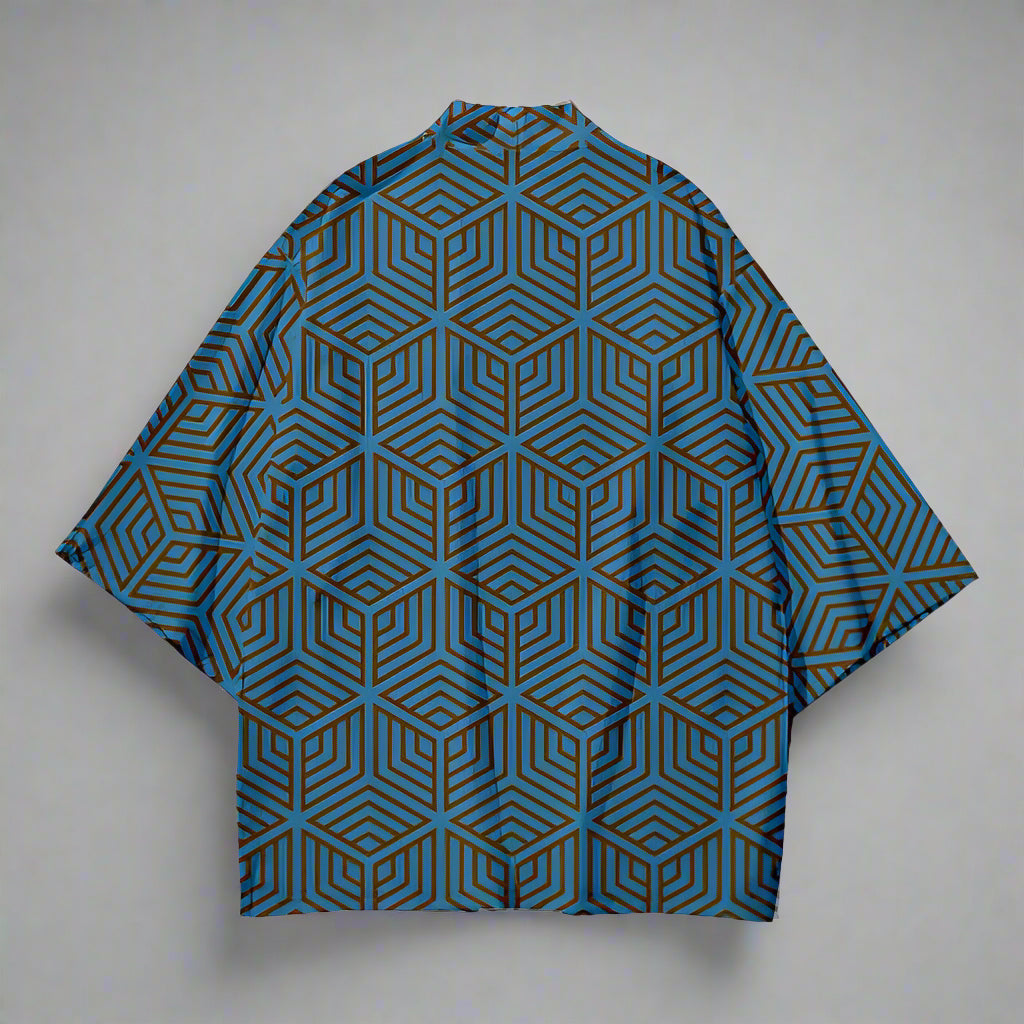 Chic Geometric Haori Jacket -  japanese design jacket - Chic Geometric Haori Jacket for Effortless Style - View 5