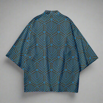 Chic Geometric Haori Jacket -  japanese design jacket - Chic Geometric Haori Jacket for Effortless Style - View 5