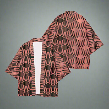 Chic Geometric Haori Jacket -  kimono cardigan - Chic Geometric Haori Jacket for Effortless Style - View 6